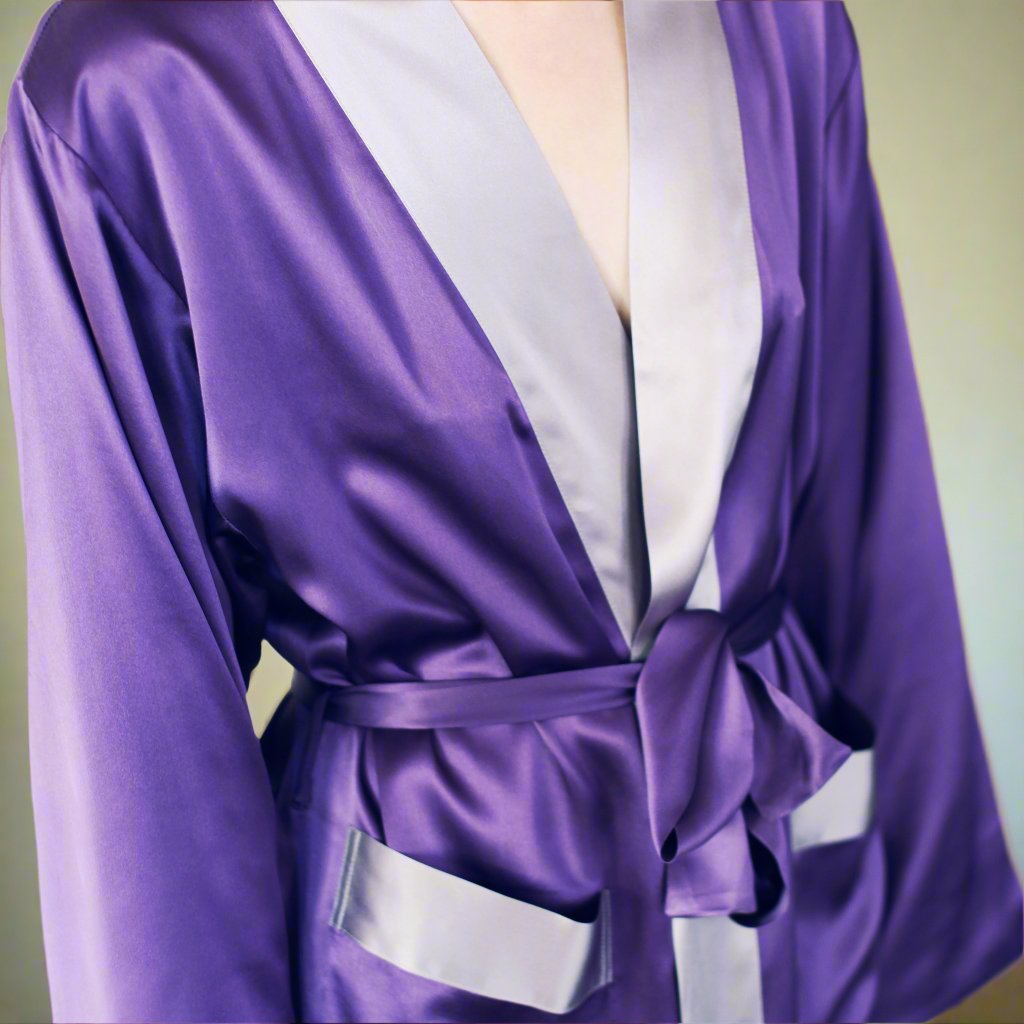 Kumi Long Reversible Silk Robe