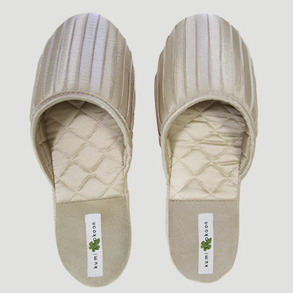 French Pleat Silk Slippers