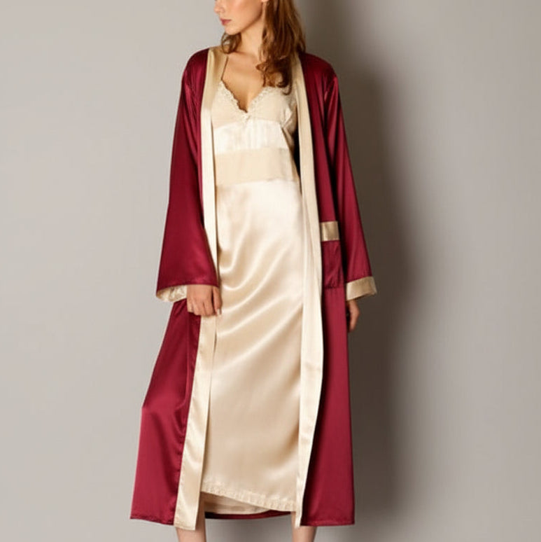 Kumi Long Reversible Silk Robe