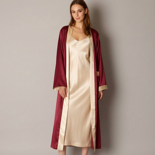 Kumi Long Reversible Silk Robe