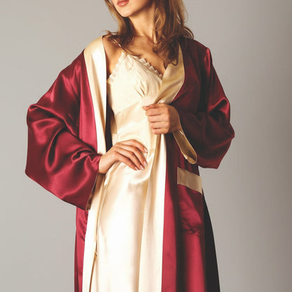 Kumi Long Reversible Silk Robe