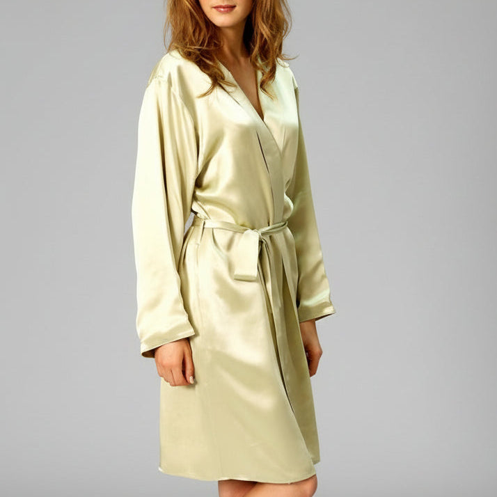 Kumi Short Reversible Silk Robe