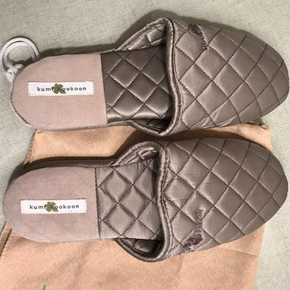 Quilted Silk Slippers