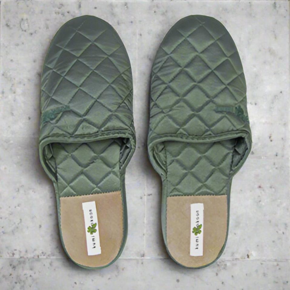 Quilted Silk Slippers