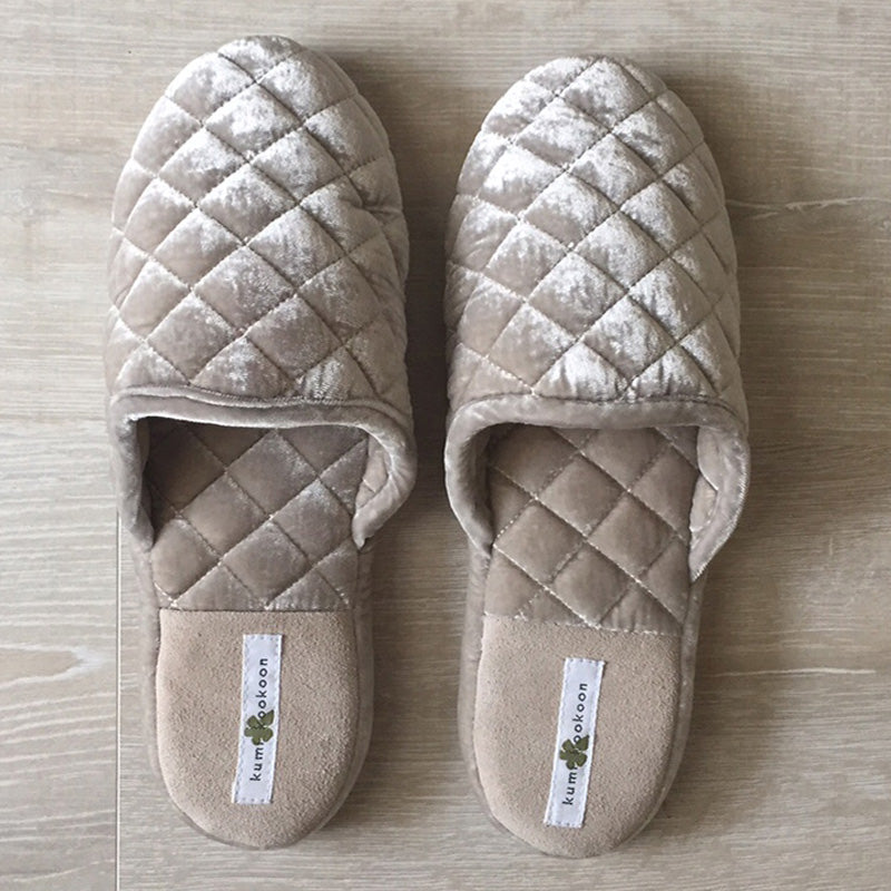 Velvet Quilted Slippers