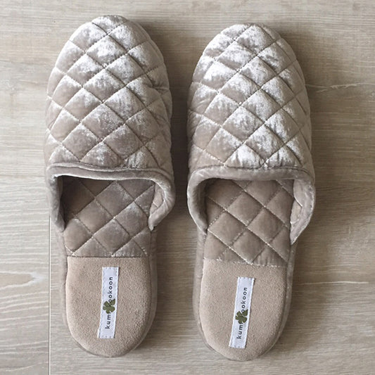 Velvet Quilted Slippers